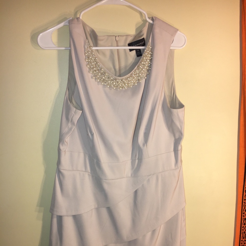 Pearl Collared Layered Dress
